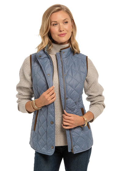 Vista Quilted Nylon Vest in Blue