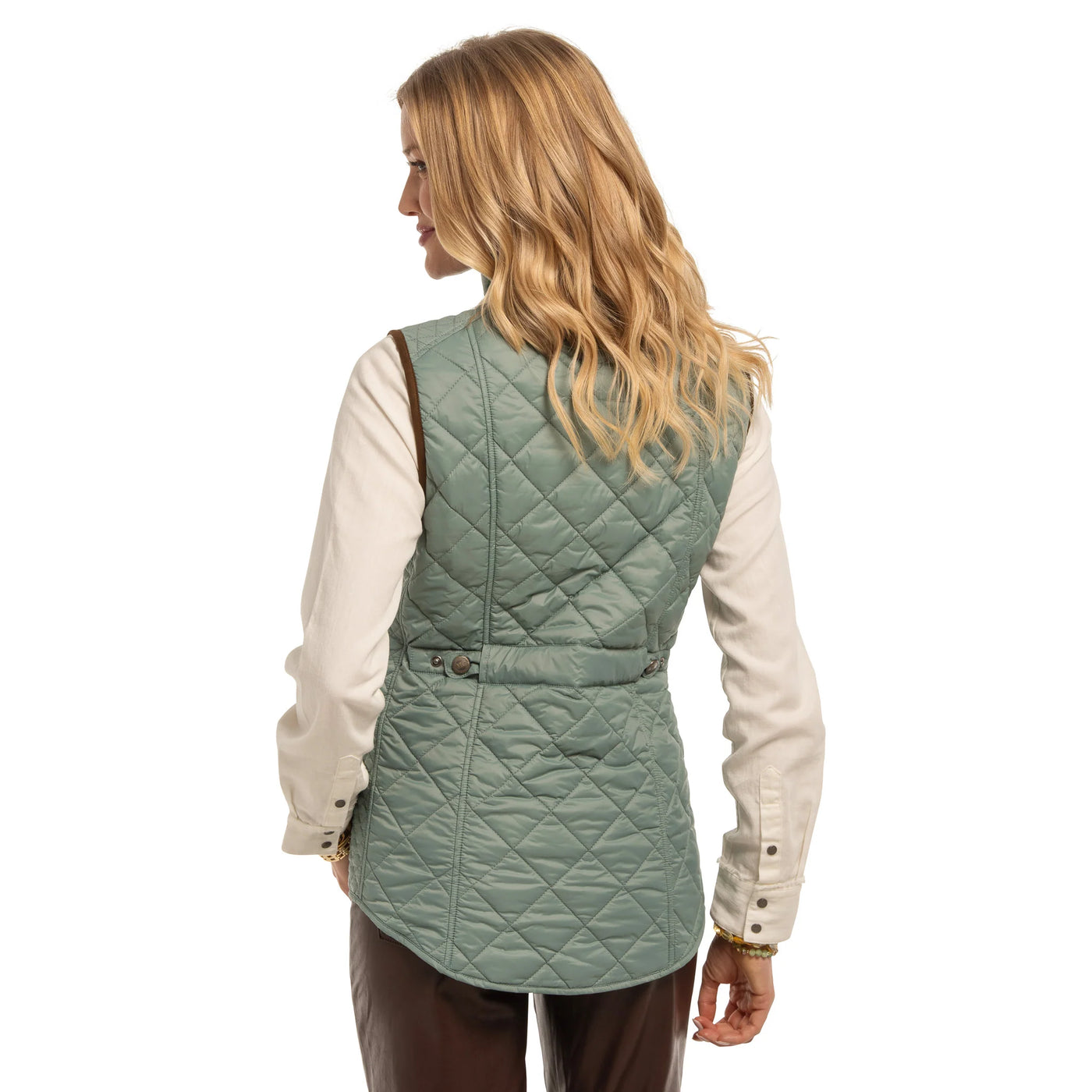 Vista Quilted Nylon Vest in Topaz