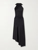 Monica Satin Midi Dress in Black