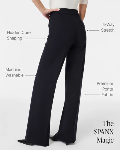 Ponte Wide Leg Pant in Classic Black