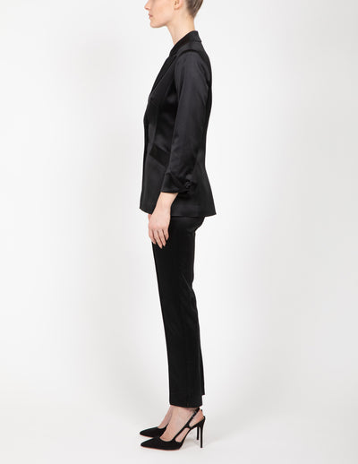 Ostrich Embossed Satin Pants