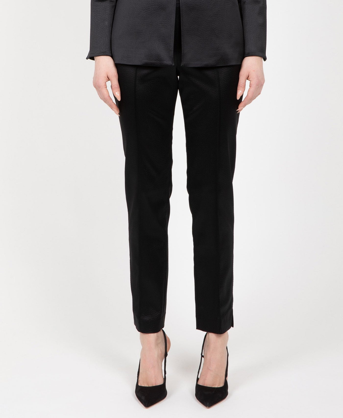 Ostrich Embossed Satin Pants