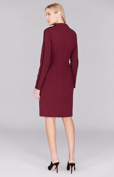Double Face Fitted Dress w/ Contrast Bias