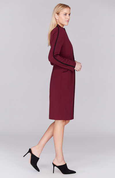 Double Face Fitted Dress w/ Contrast Bias