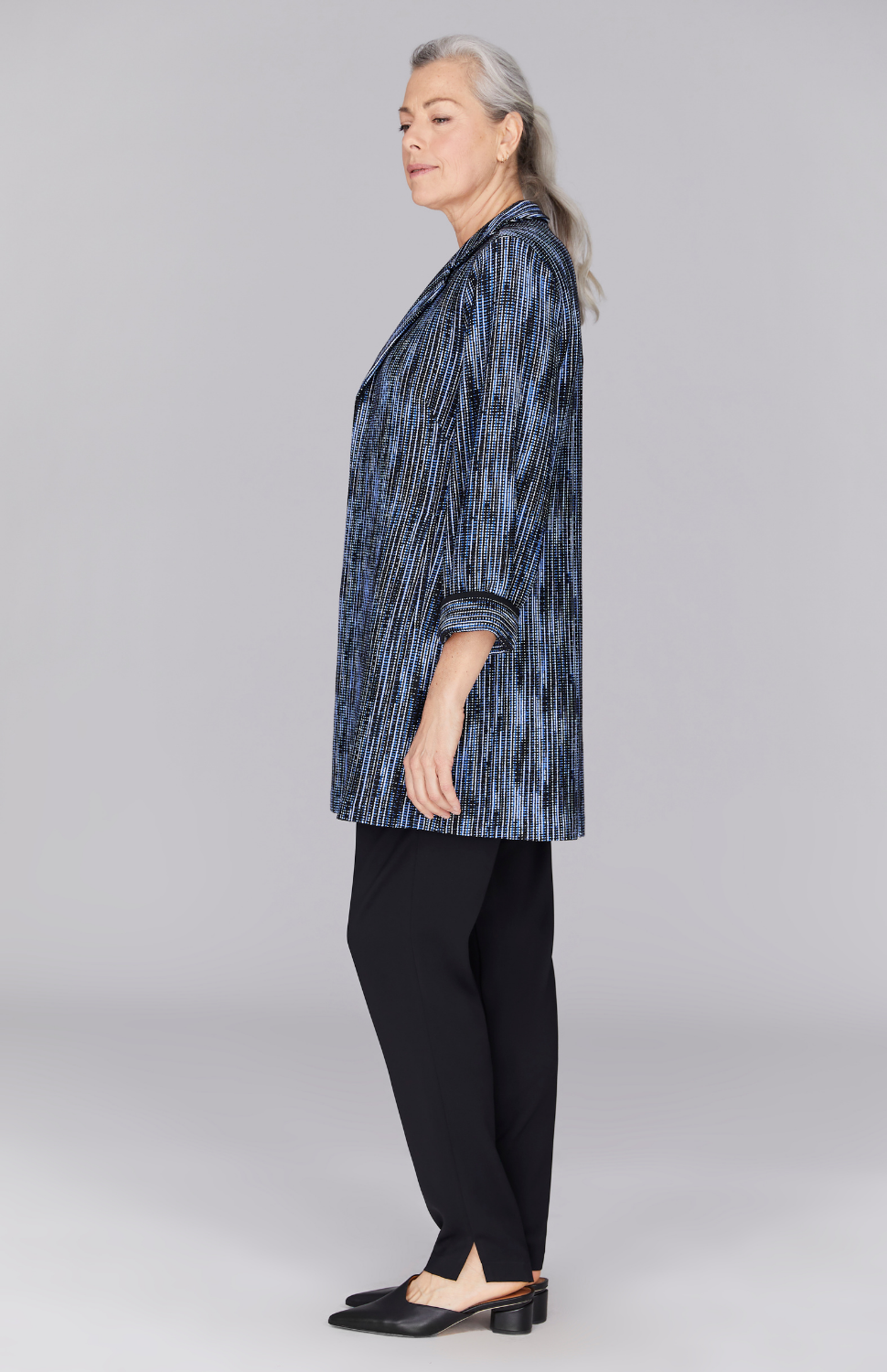 Lurex Knit Tweed Long Blazer