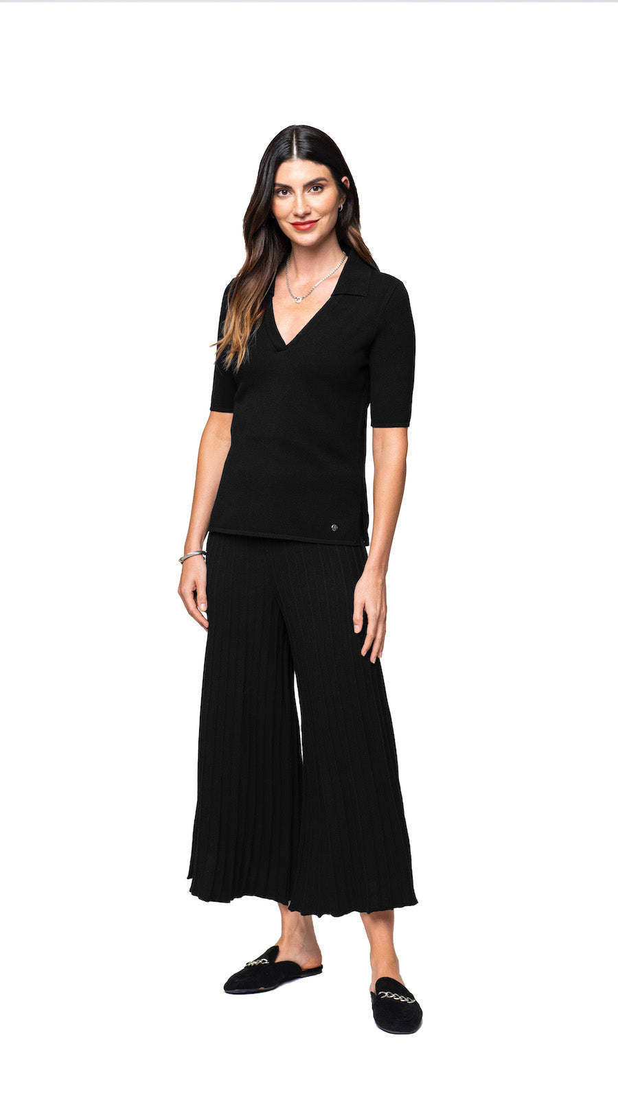Kyla Polo Top - Black