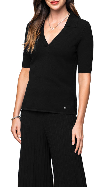 Kyla Polo Top - Black