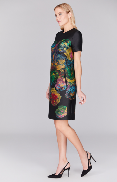 PREORDER Rennaisance Jacquard Short Sleeve Shift Dress