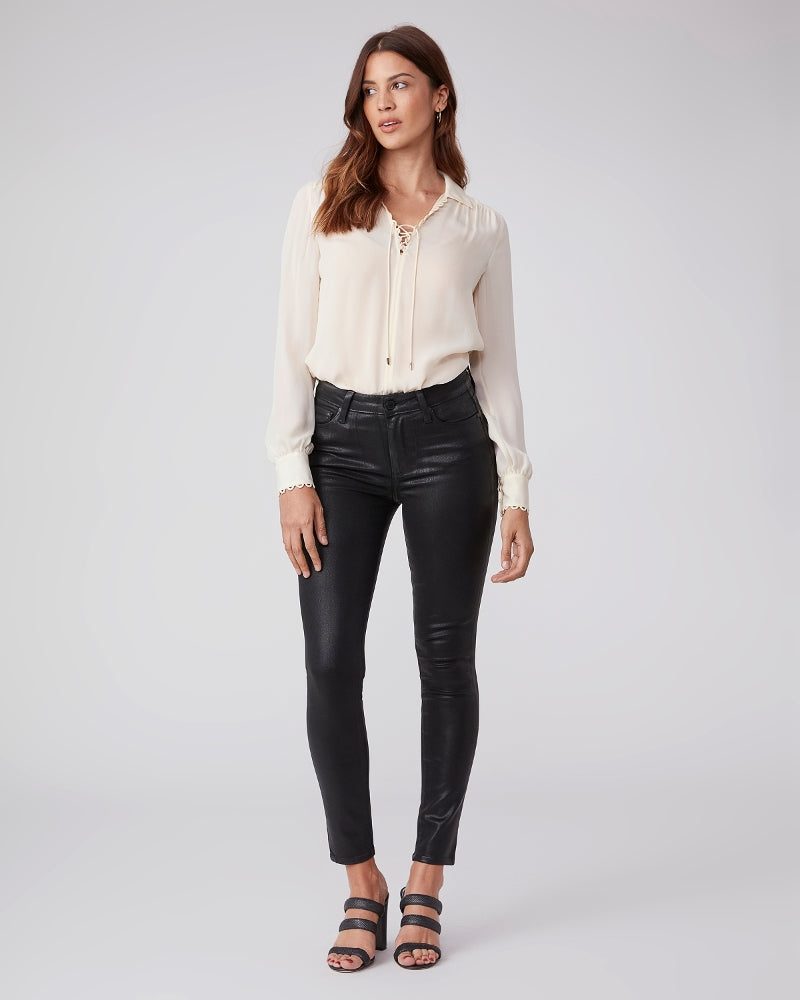 Hoxton Ankle Pant in Black Fog Luxe Coating
